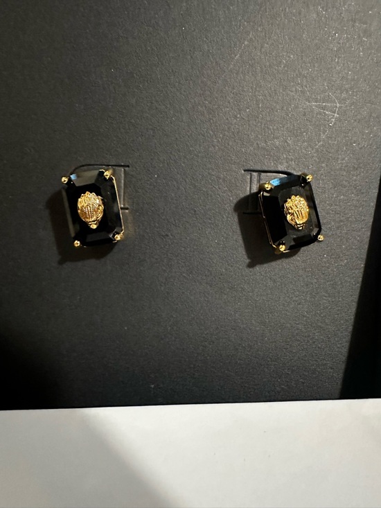 Kurt Geiger Jewelry - Kurt Geiger Gold Accent Black Crystal Stud Earrings